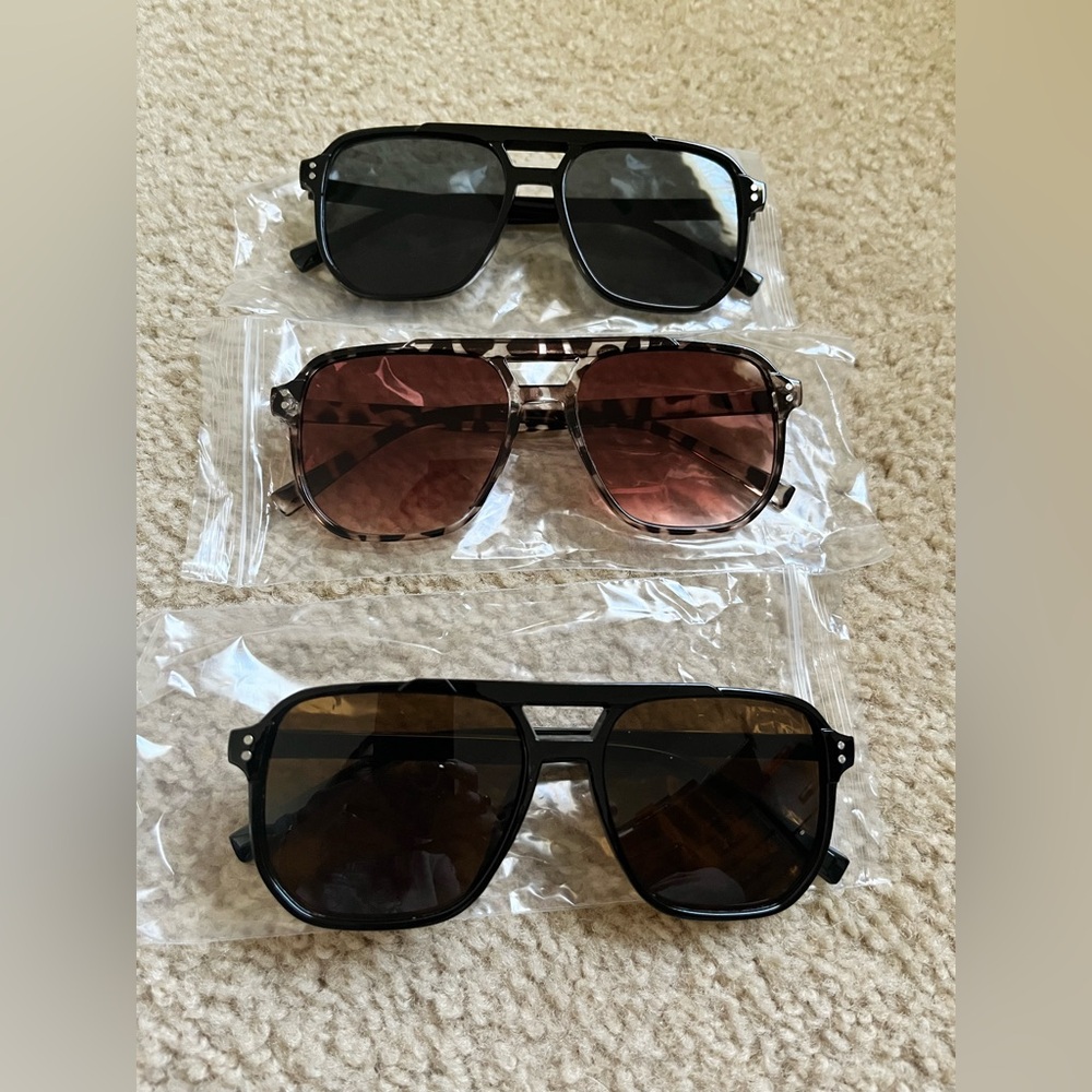 NWT 3 pairs of aviator style sunglasses